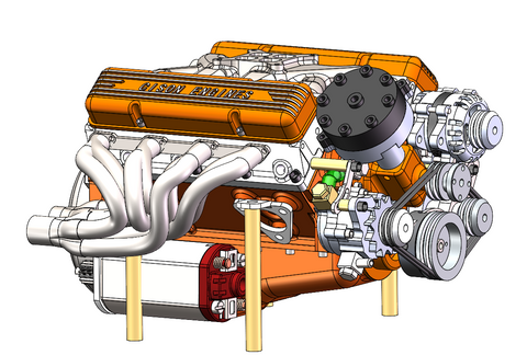 CISON V8 Engine OHV 1:6 DIY Kit 44cc V-type Eight-cylinder Four-stroke Water-cooled Gasoline Engine