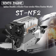 SEMTO ENGINE ST-NF2 7.0cc Mini Inline Double-cylinder Four-stroke Air-cooled Nitro Engine Model Kit Nav Image 2