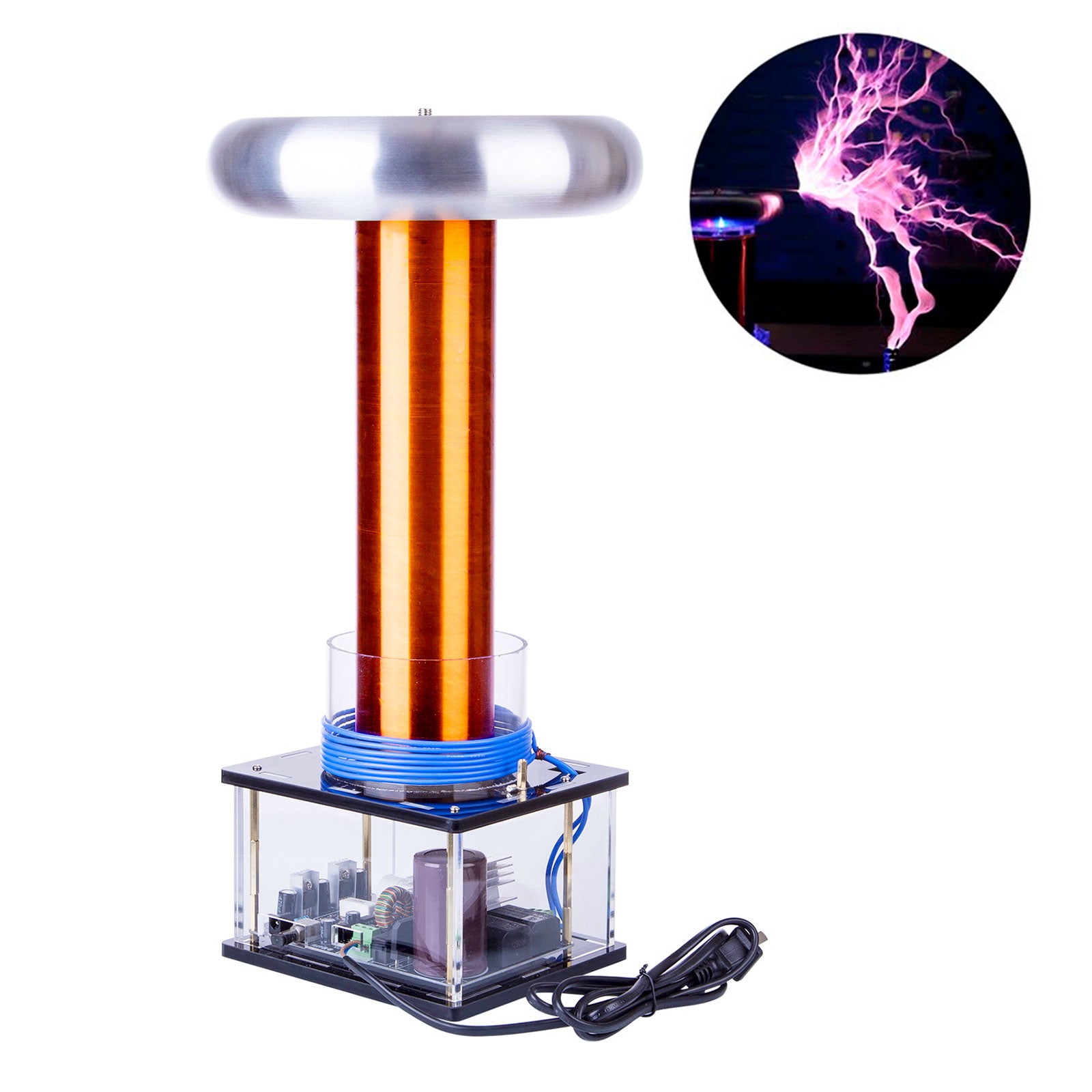 Musical Tesla Coil Singing Plasma Arc Speaker Thoramin Wireless Transmission Experiment Desktop Toy Model