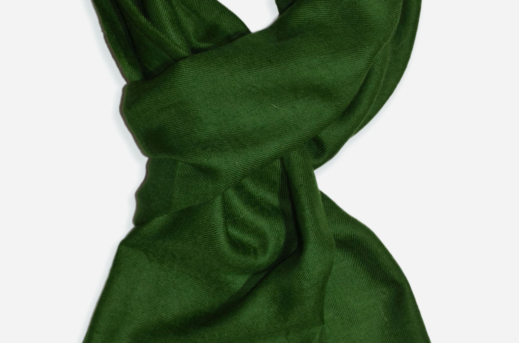 green cashmere scarf