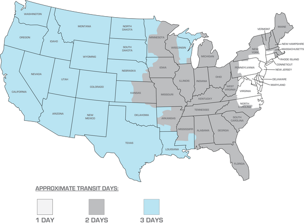 TintX Delivery Time Map