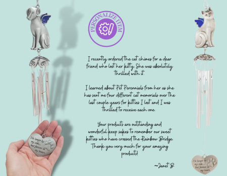 Dog and Cat Memorial Wind Chimes for Pet Loss at PetPerennials.com