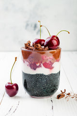 chia seed pudding with activated charcoal