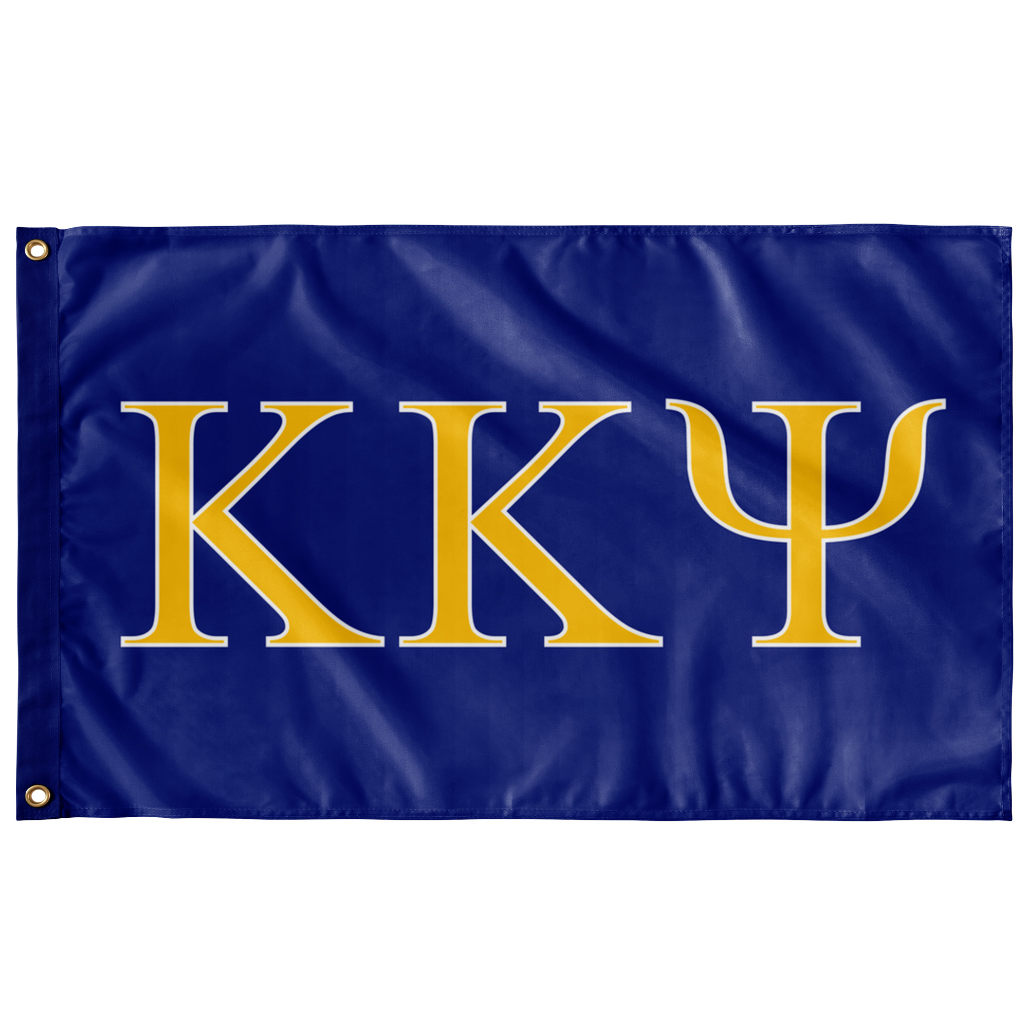 Kappa Kappa Fraternity Flag - Royal, Gold & White - Greek DesignerGreek2