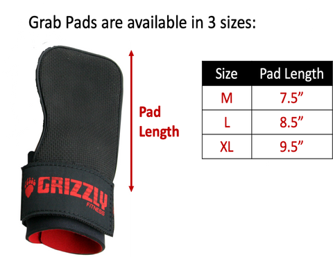 grizzly grabber sizing chart