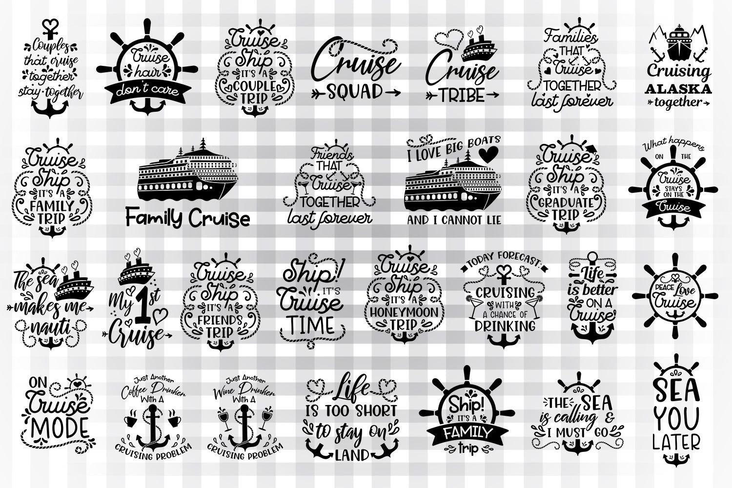 Download Cruise Svg Bundle Cruise Clipart Cruise Cut Files Anchor Svg Nauti Illustrator Guru