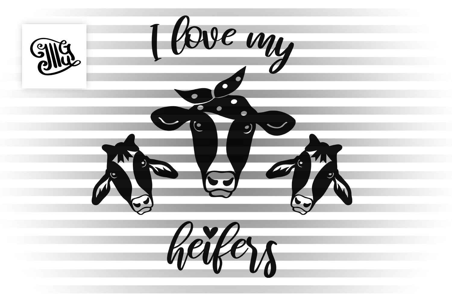 Download I Love My Heifers Svg Cow Svg Cow Head Svg Cow Clipart Bandana Illustrator Guru