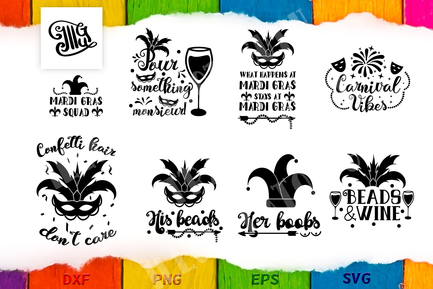 Download Mardi Gras Svg Bundle With Mardi Gras Mask And Crown Designs For Shirt Illustrator Guru