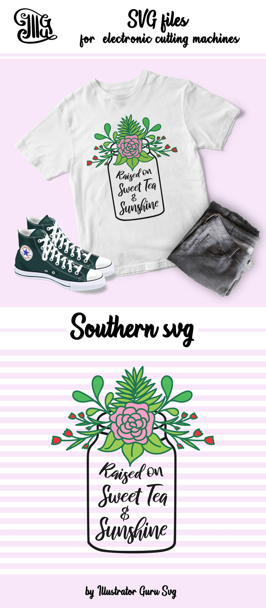 Download Raised On Sweet Tea And Sunshine Svg Raised On Sweet Tea Svg Flora Illustrator Guru