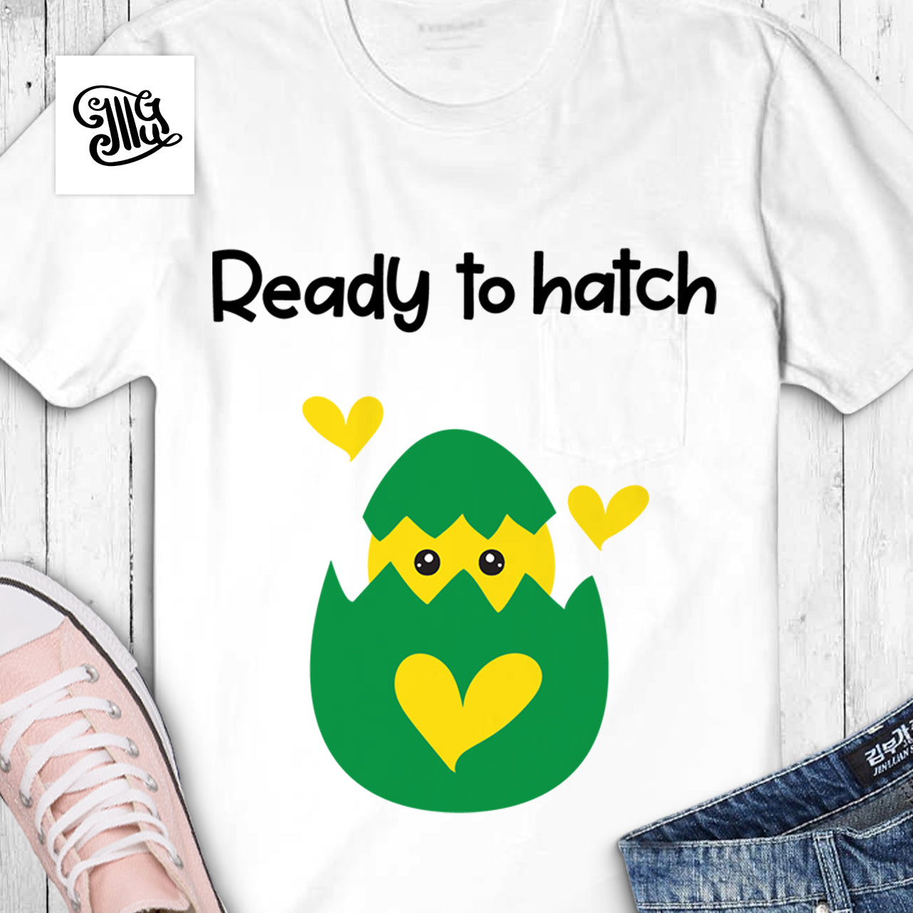 Download Ready To Hatch Svg Pregnancy Svg Chick Hatching Egg Svg Baby Girl A Illustrator Guru