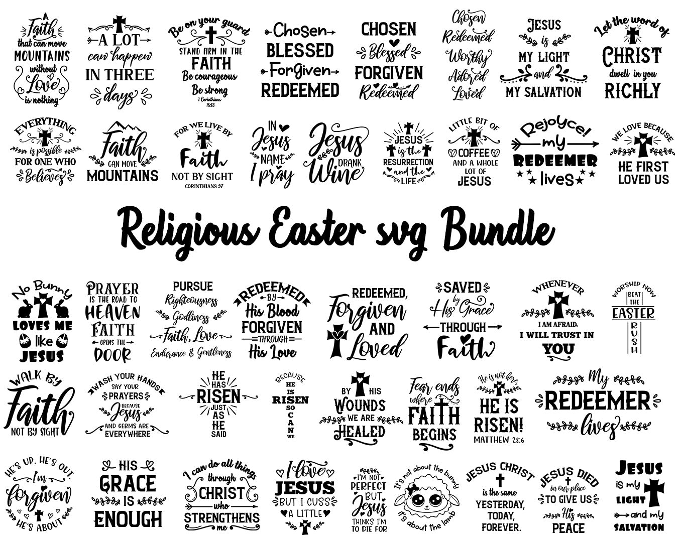 Easter Svg Bundles 43 Easter Religious Svg Bundles Christian Svg F Illustrator Guru