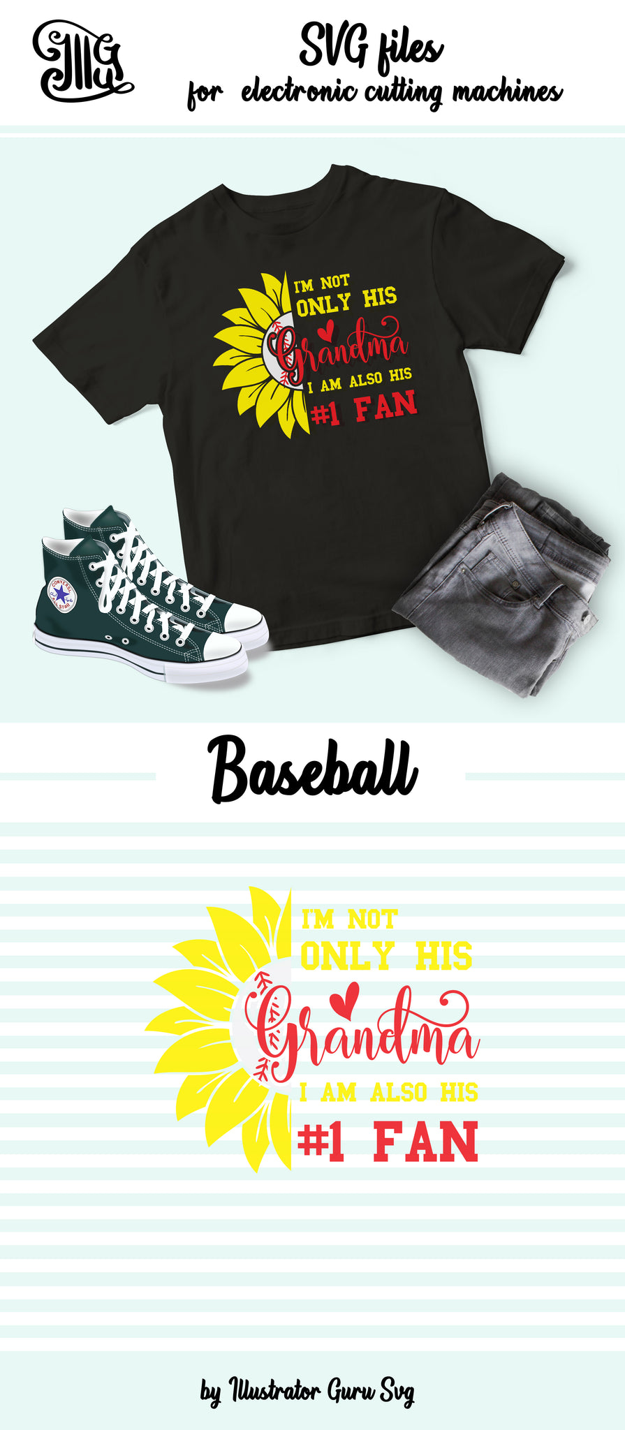 Download I'm not only his Grandma Svg for Baseball Shirts for Grandma, baseball - Illustrator Guru