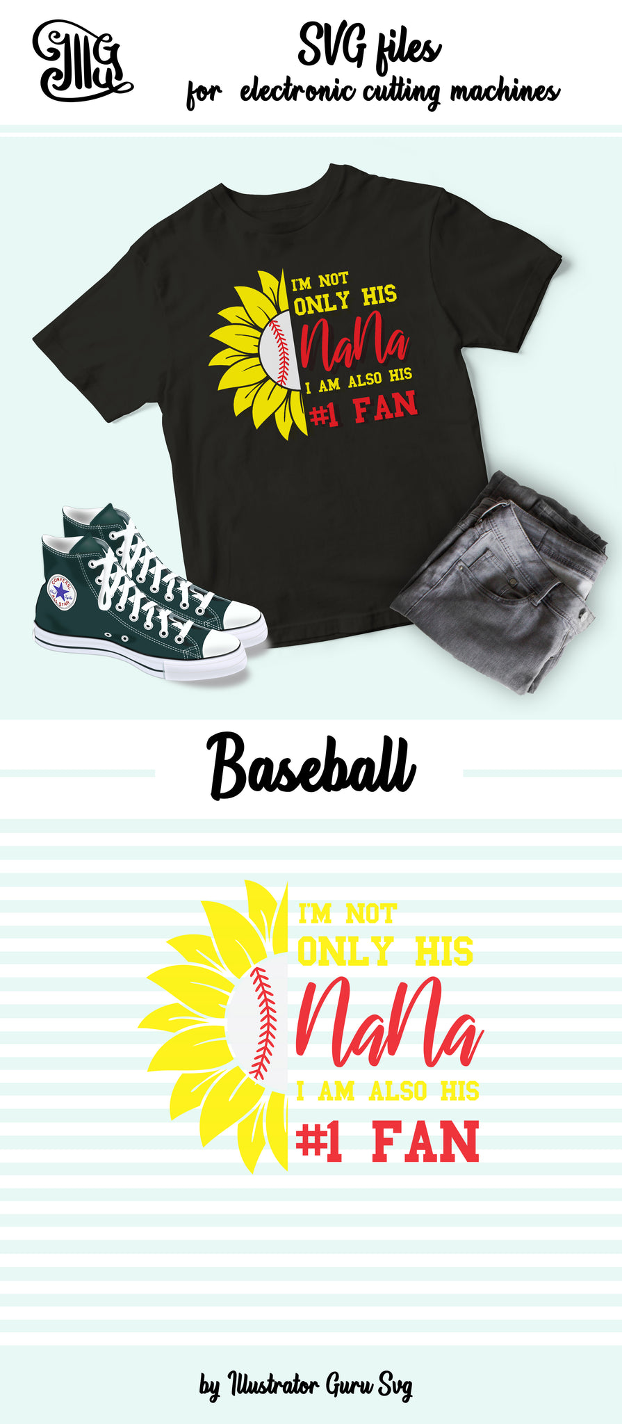 Download I'm not only his Nana Svg for Baseball Shirts for Grandma ...