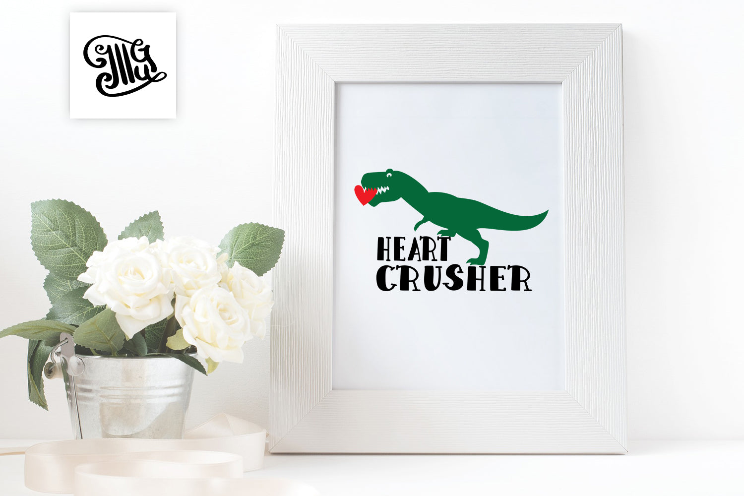 Download Boy Valentine svg with trex dinosaur saying Heart Crusher ...