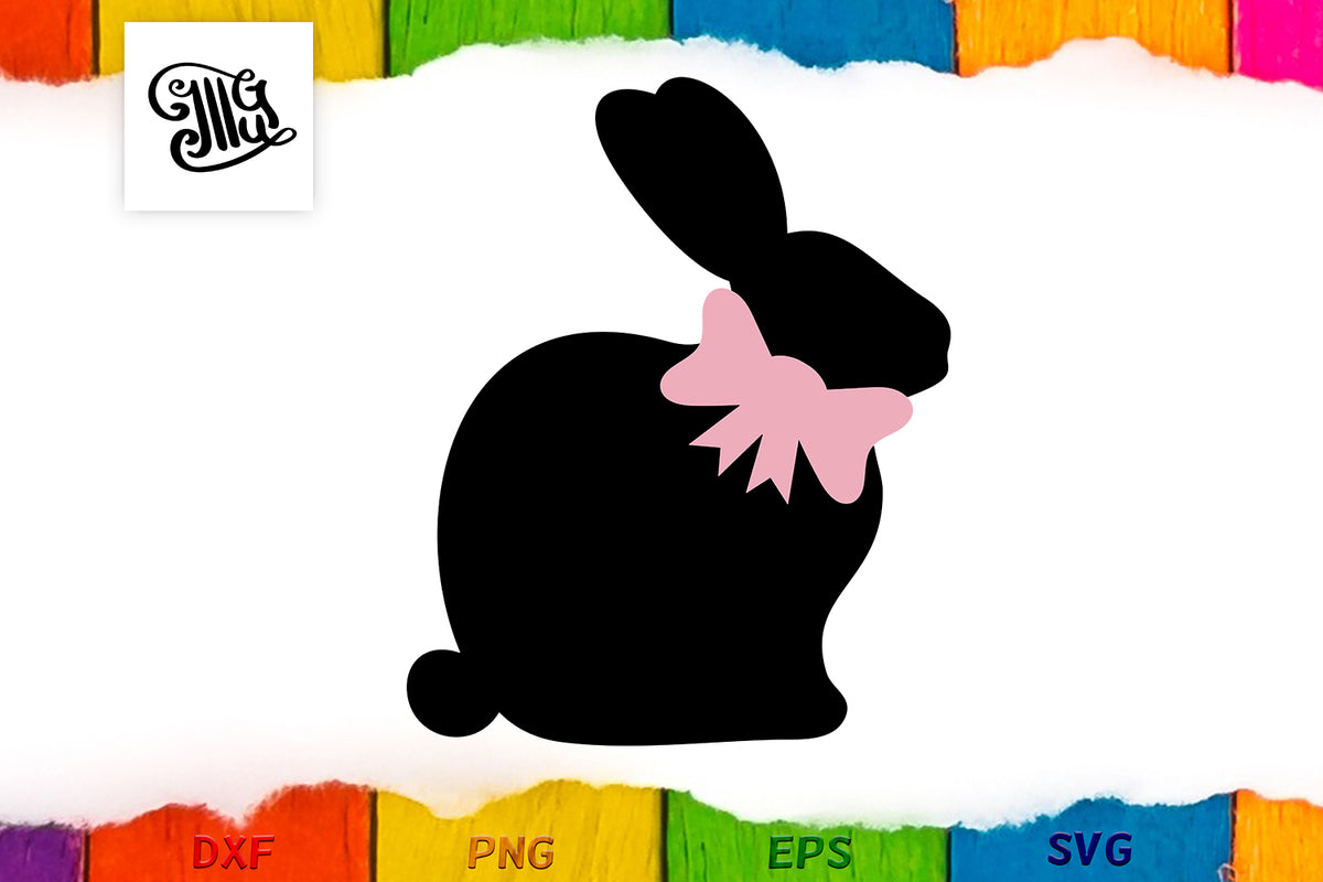 Download Easter bunny with bow svg | Girl Easter bunny svg | Cute ...