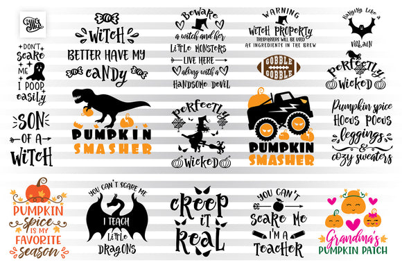 Download Fall Svg Bundle Funny Halloween Clipart Bundle Pumpkin Svg Cut Files Truck With Pumpkins Svg Pumpkin Smasher Dinosaur Sublimation Images Bat Svg