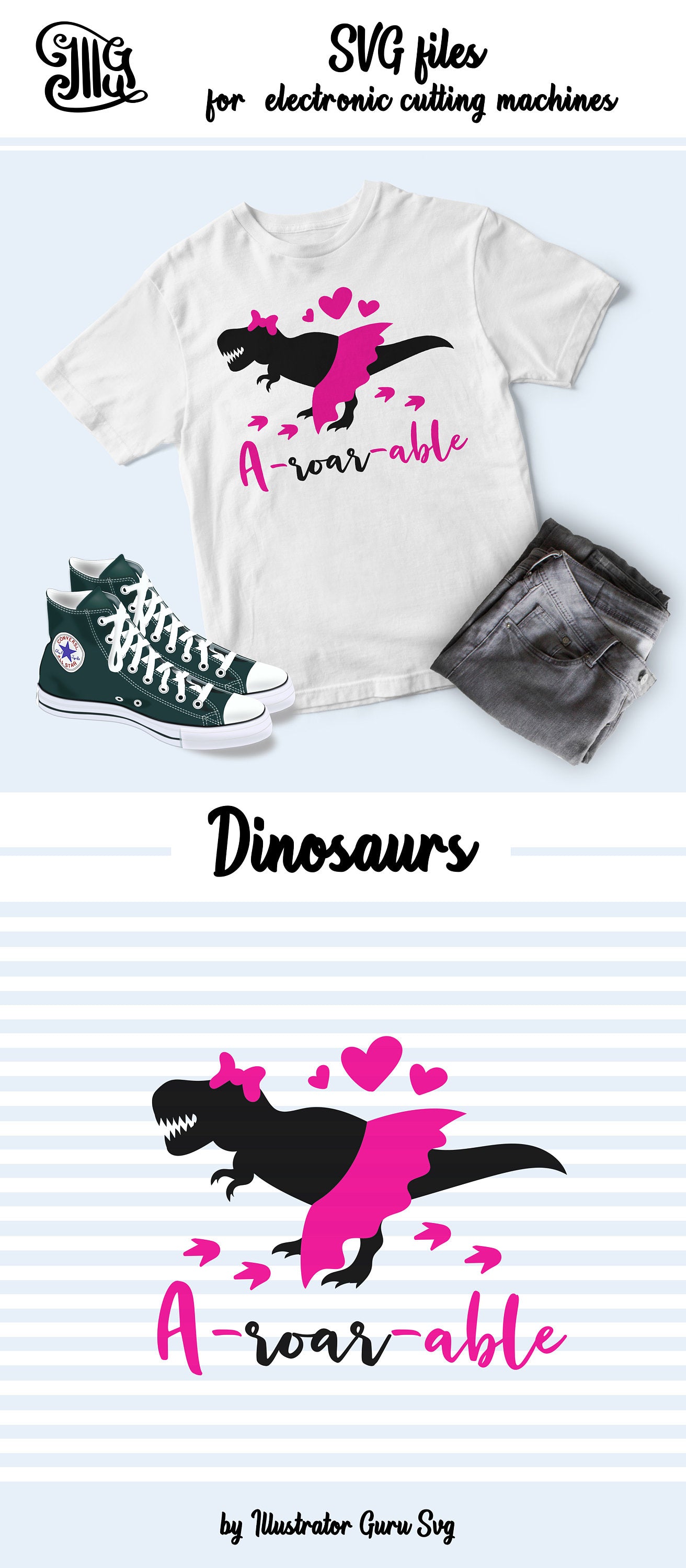 Download A Roar Able Svg Girl Dinosaur Svg Dinosaur With Bow Svg Dinosaur Wi Illustrator Guru