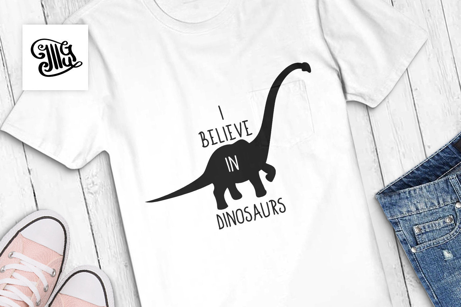 Download I Believe In Dinosaurs Svg Girl Dinosaur Svg Long Neck Dinosaur Svg Illustrator Guru