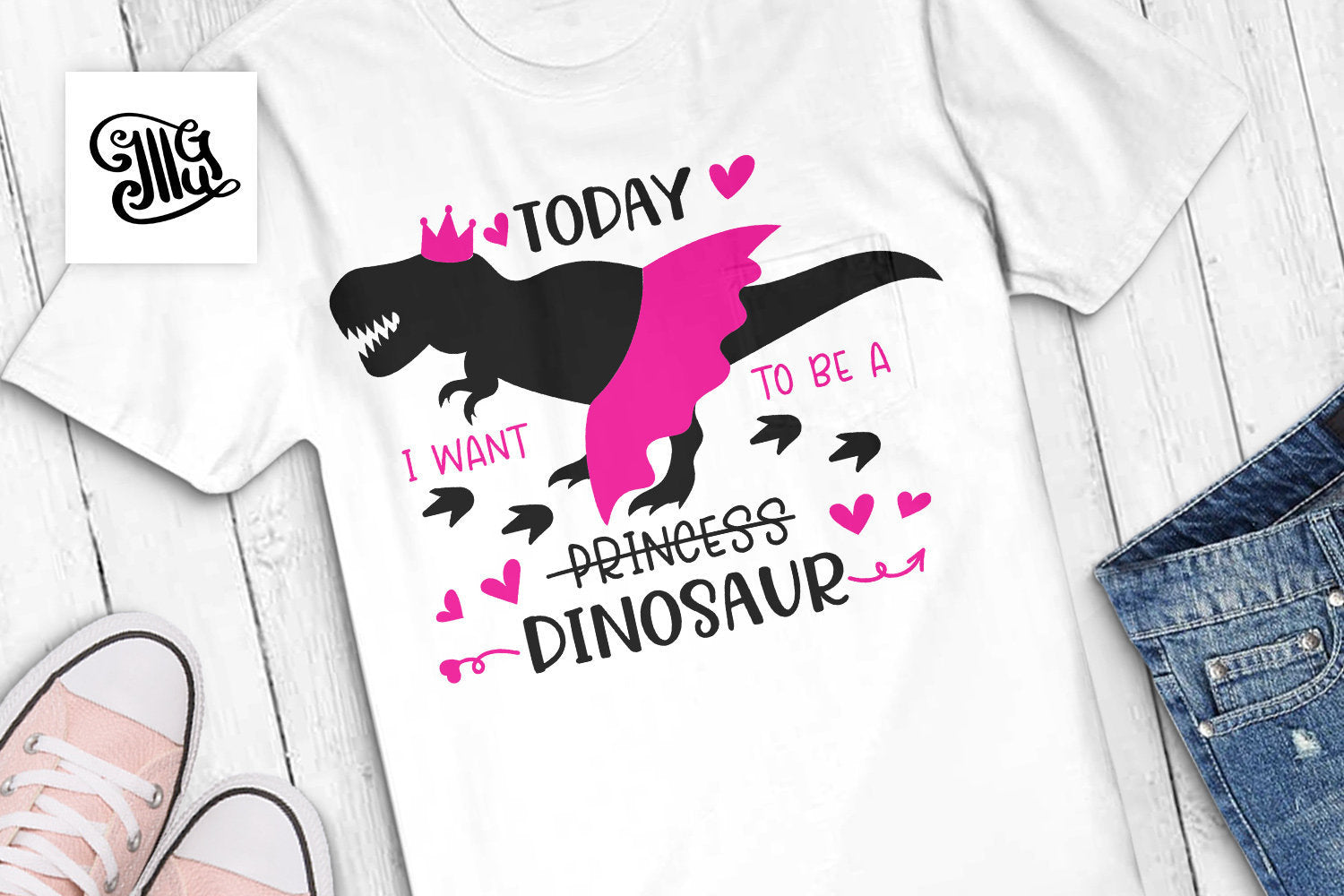 Download Today I Want To Be A Princess Dinosaur Svg Dinosaur Girl Svg 4th Of Illustrator Guru