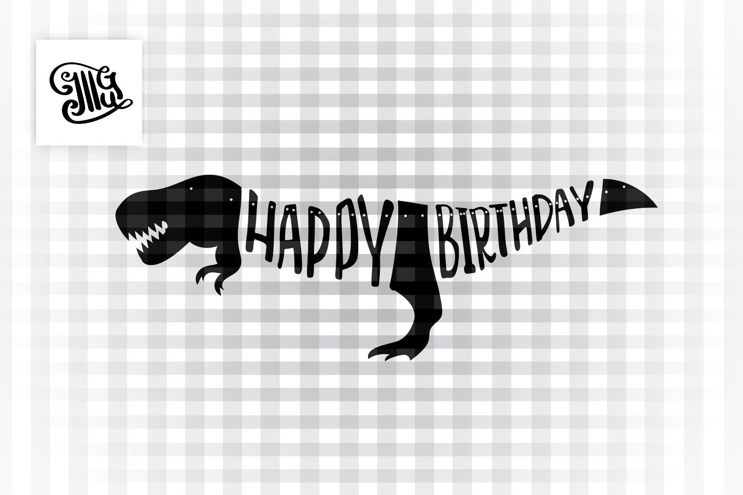 Download Happy Birthday banner svg, digital item, dinosaur banner ...