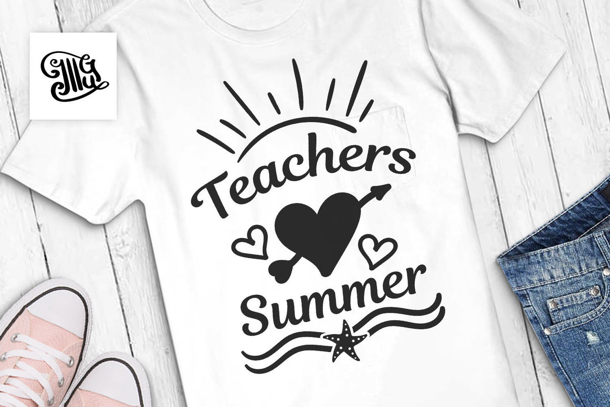 Teachers love summer SVG, beach svg, summer svg, teacher svg, beach qu - Illustrator Guru