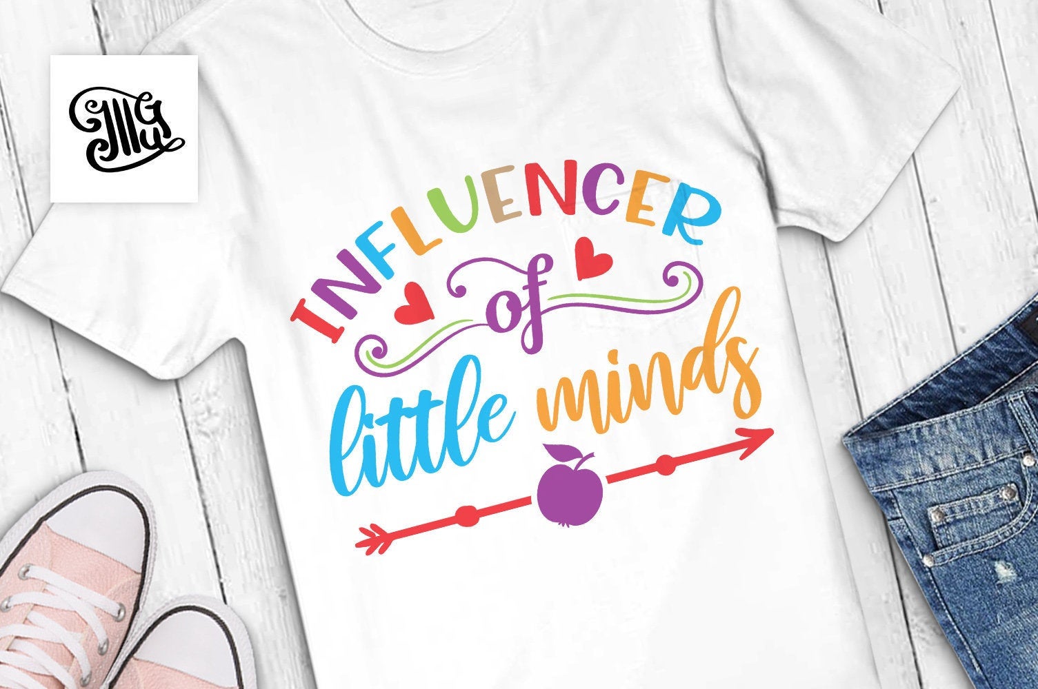 Download Influencer Of Little Minds Svg Teacher Shirt Svg First Day Of School Illustrator Guru