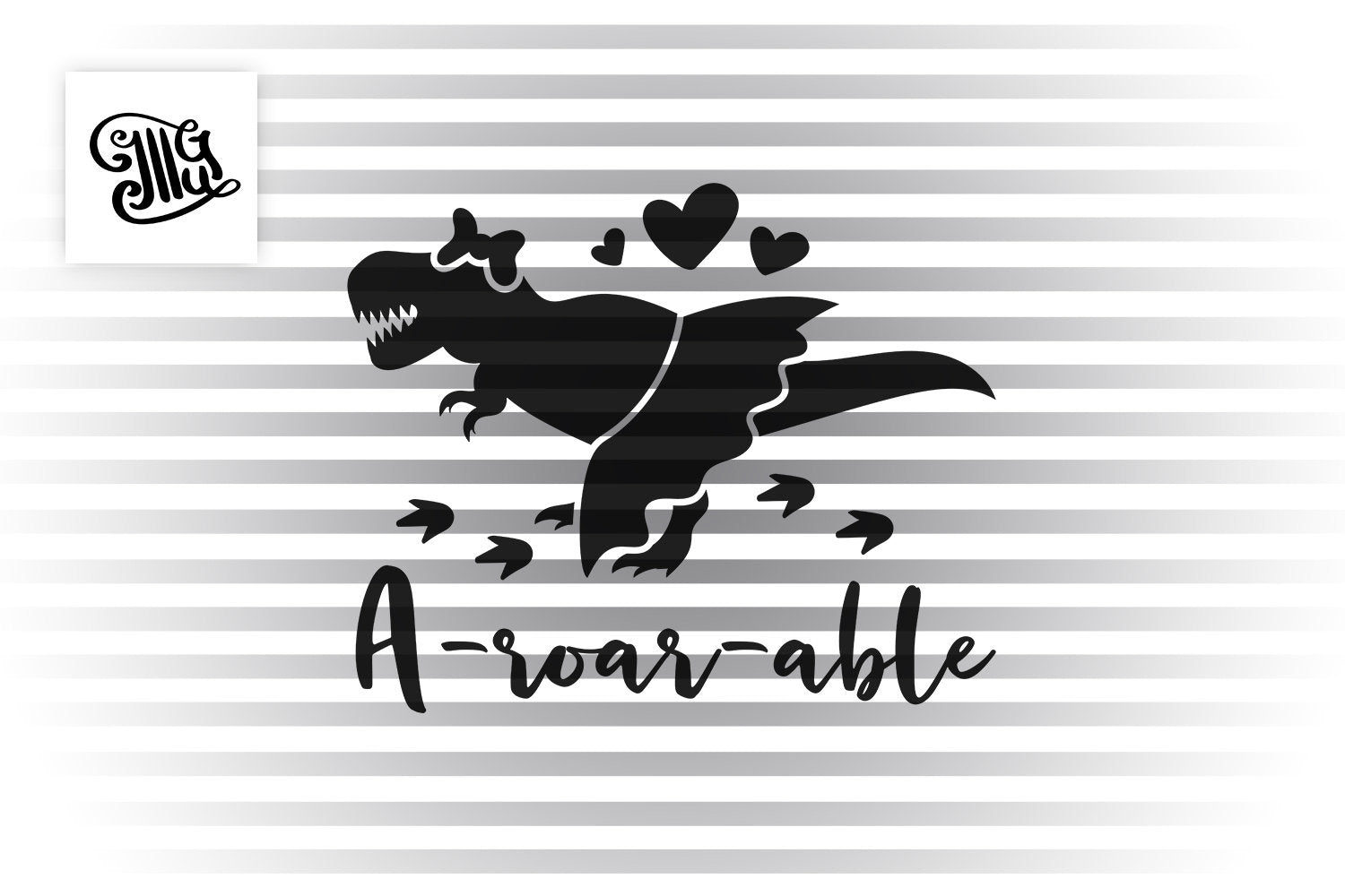 Download A Roar Able Svg Girl Dinosaur Svg Dinosaur With Bow Svg Dinosaur Wi Illustrator Guru
