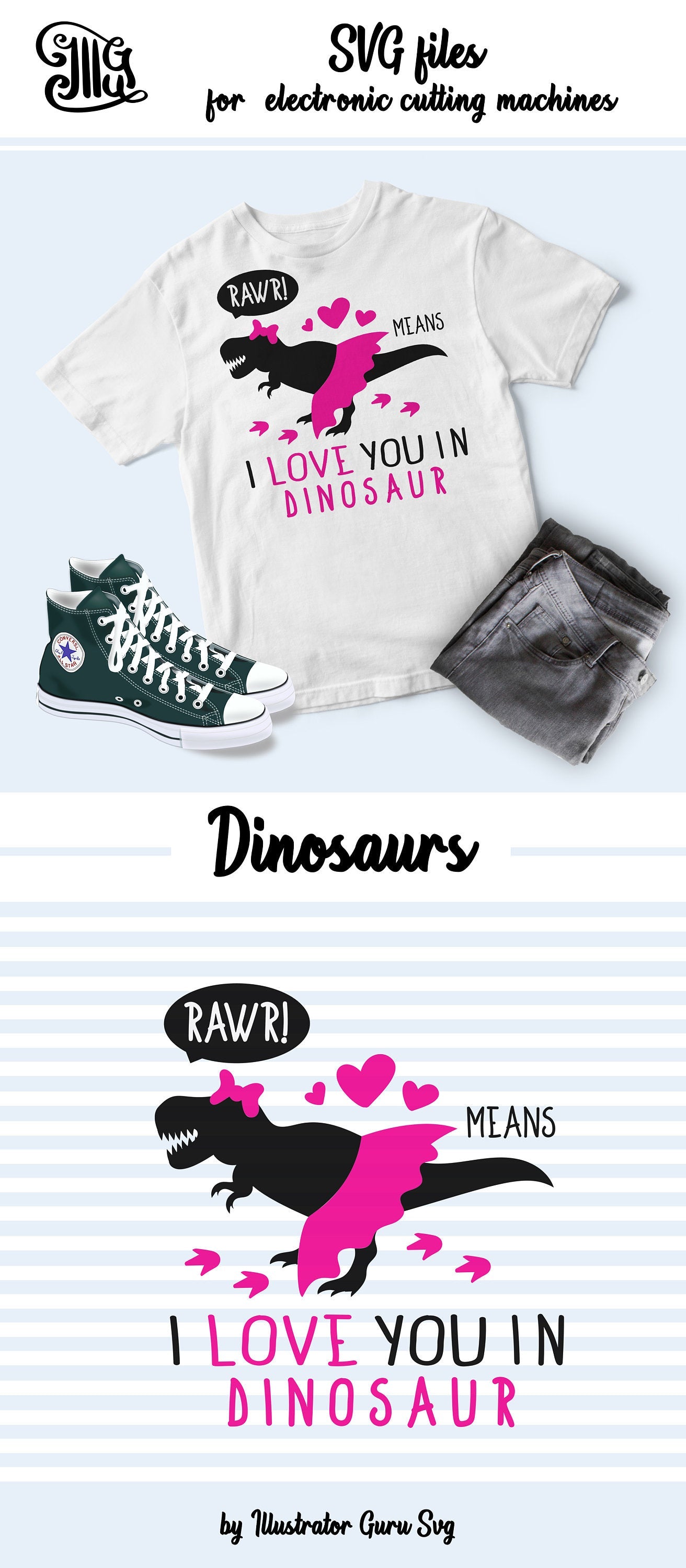 Download Rawr Means I Love You In Dinosaur Svg Girl Dinosaur Svg Dinosaur Svg Illustrator Guru