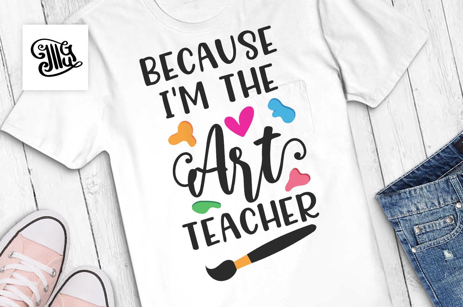 Download Because I'm the Art teacher SVG, art teacher shirt svg, art teacher sv - Illustrator Guru