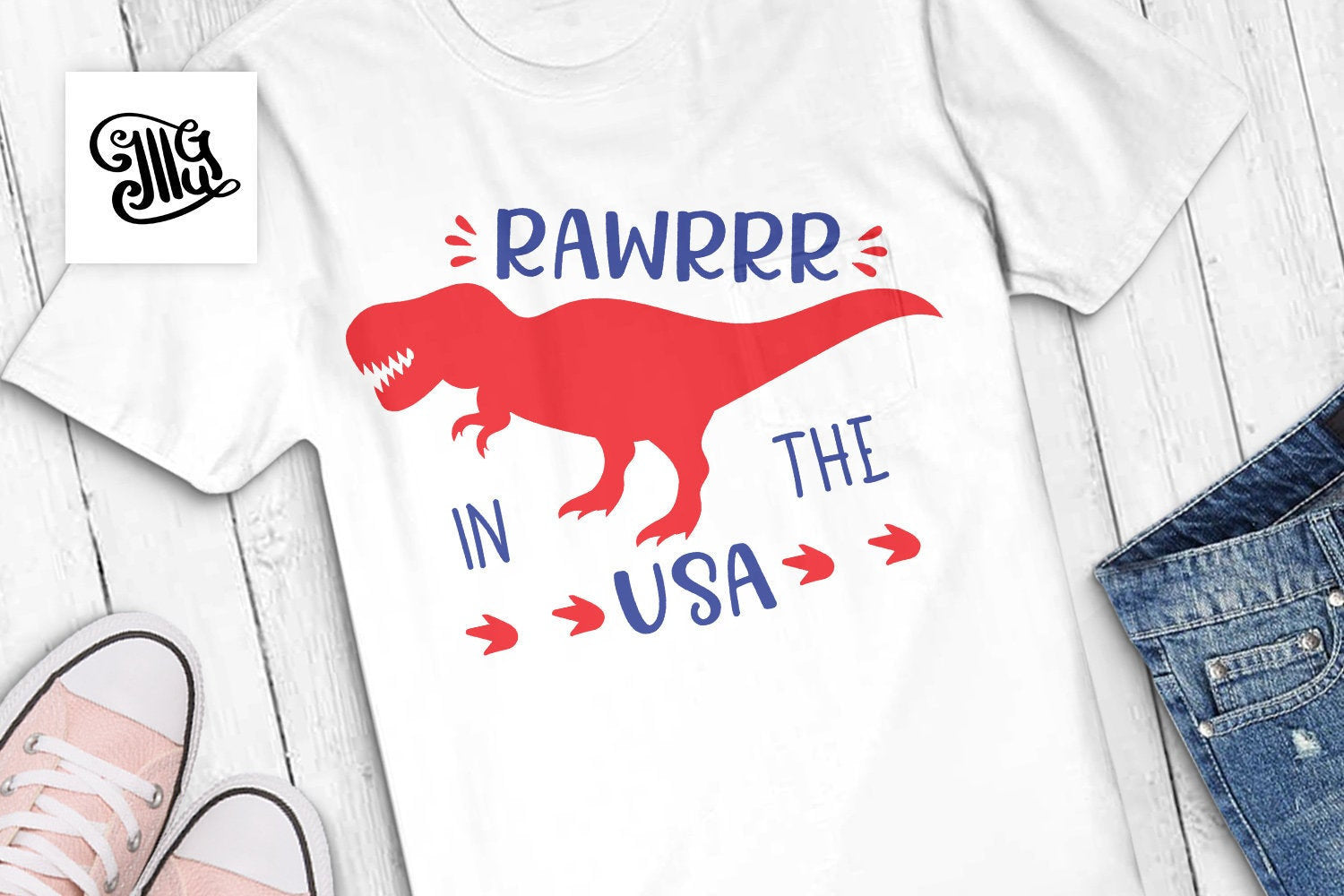 Download Rawrrr In The Usa Svg Dinosaur Svg 4th Of July Svg Boy Svg T Rex S Illustrator Guru