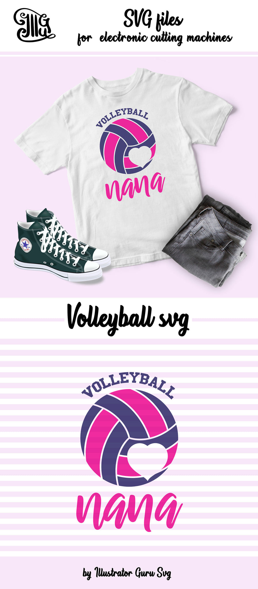 Volleyball Nana Svg Volleyball Svg Volleyball Nana Shirt Svg Volley Illustrator Guru