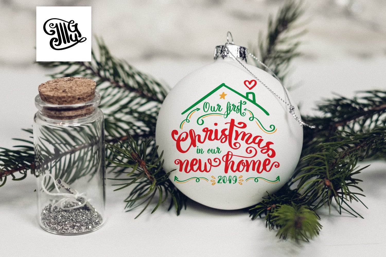 Download First Christmas In Our New Home Ornament Svg Digital Files First Hou Illustrator Guru