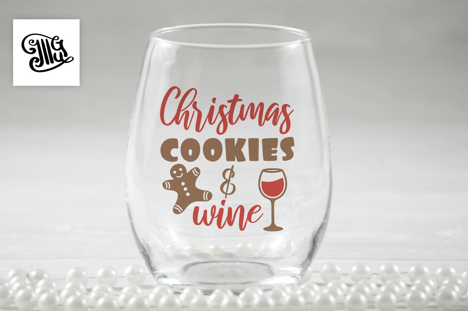 Download Christmas Cookies And Wine Svg Digital Files Christmas Wine Glass Sv Illustrator Guru SVG, PNG, EPS, DXF File