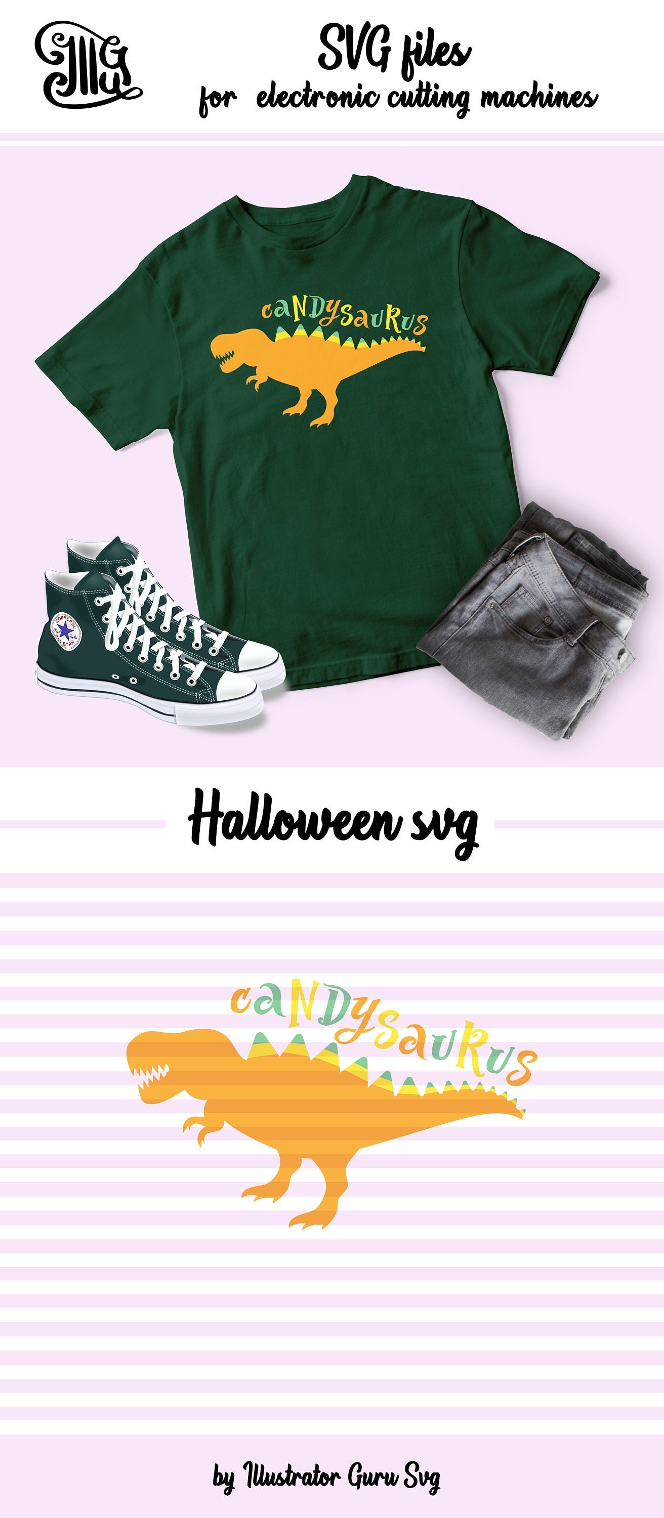 Download Candysaurus Svg Halloween Svg Halloween Dinosaur Svg Spookysaurus S Illustrator Guru