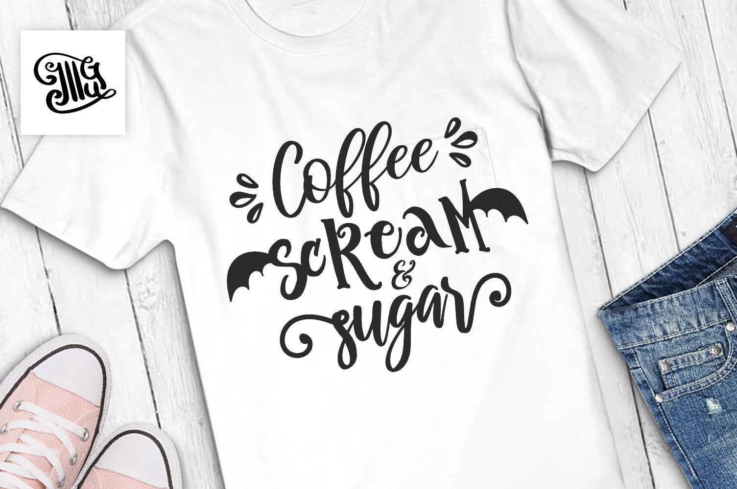 Coffee Scream And Sugar Svg Halloween Coffee Svg Halloween Svg Coff Illustrator Guru