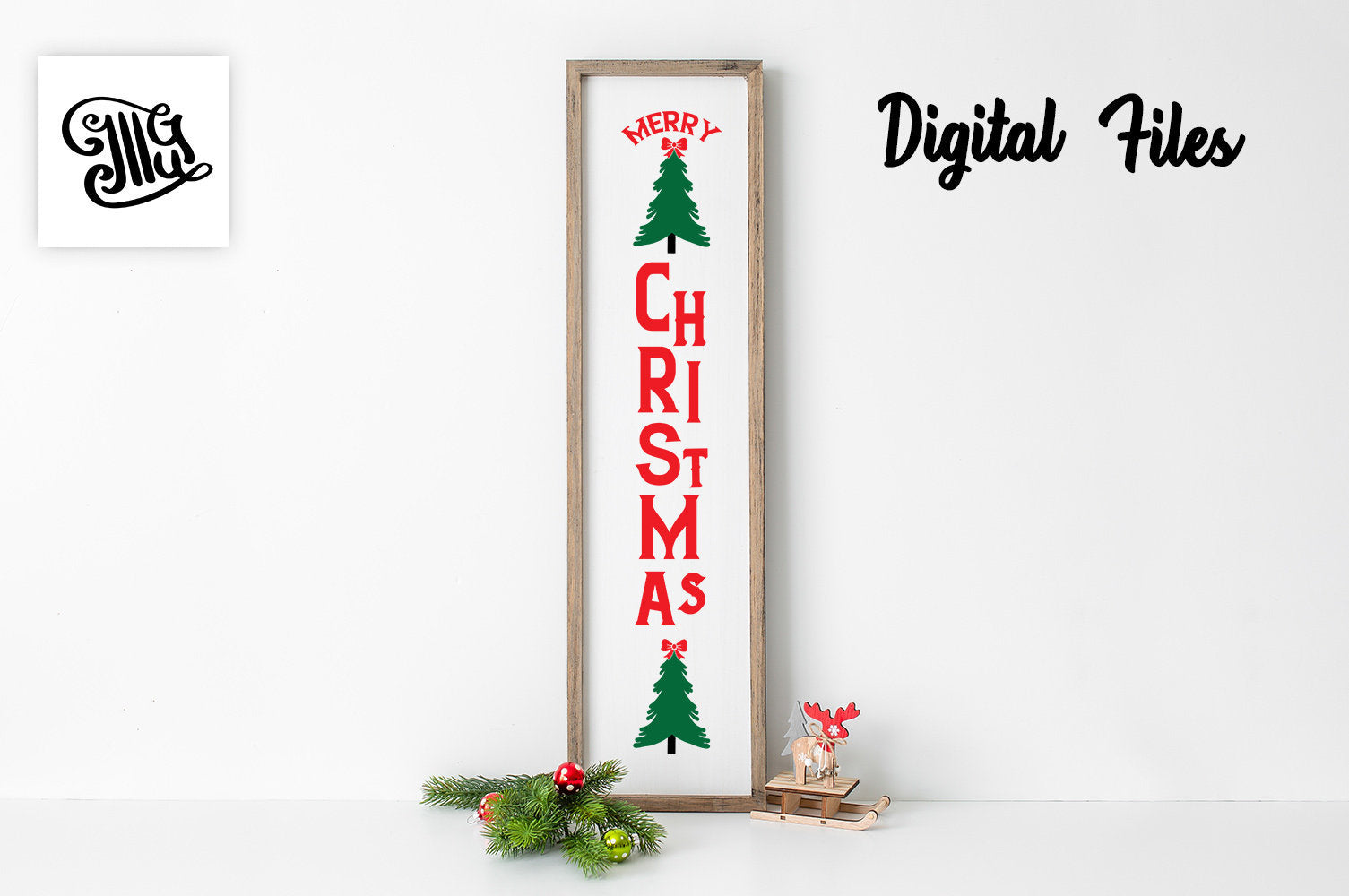 Download Free Merry Christmas Porch Sign Svg With Christmas Tree Illustrator Guru PSD Mockup Templates