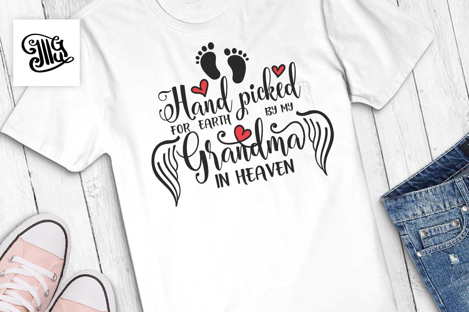Download Handpicked by Grandma in Heaven Svg | Quotes About Grandma ...