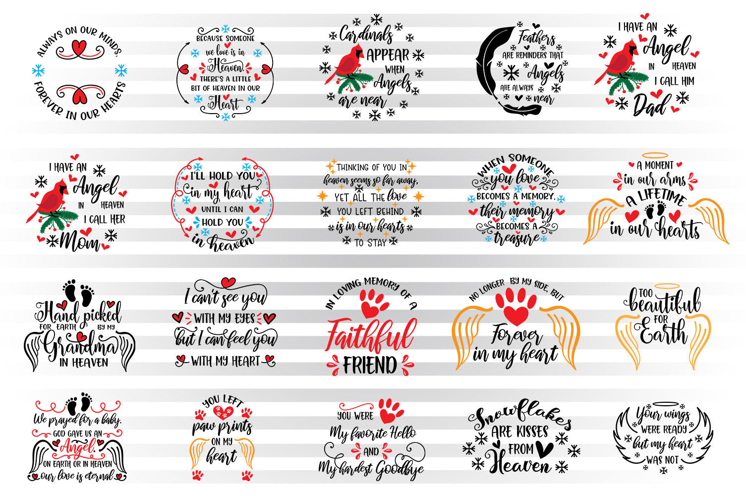 Download Christmas Ornaments Svg Bundle Memorial Svg Bundle Grief Clipart Ca Illustrator Guru