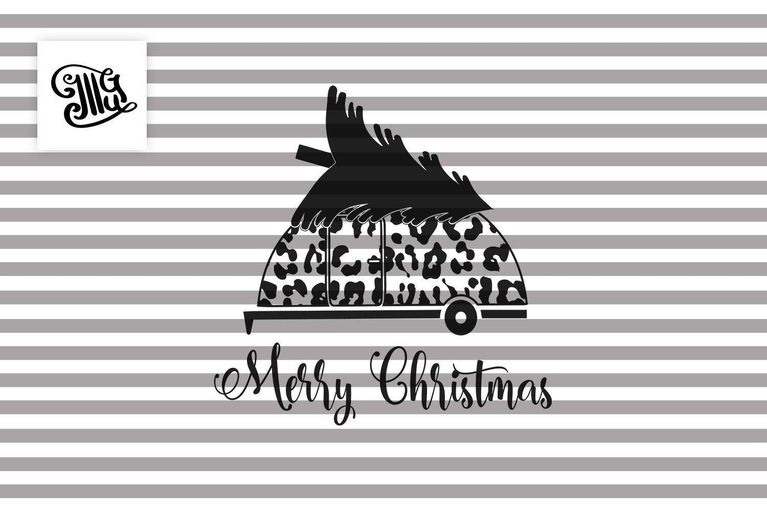 Download Merry Christmas Camper Svg With Leopard Print Illustrator Guru