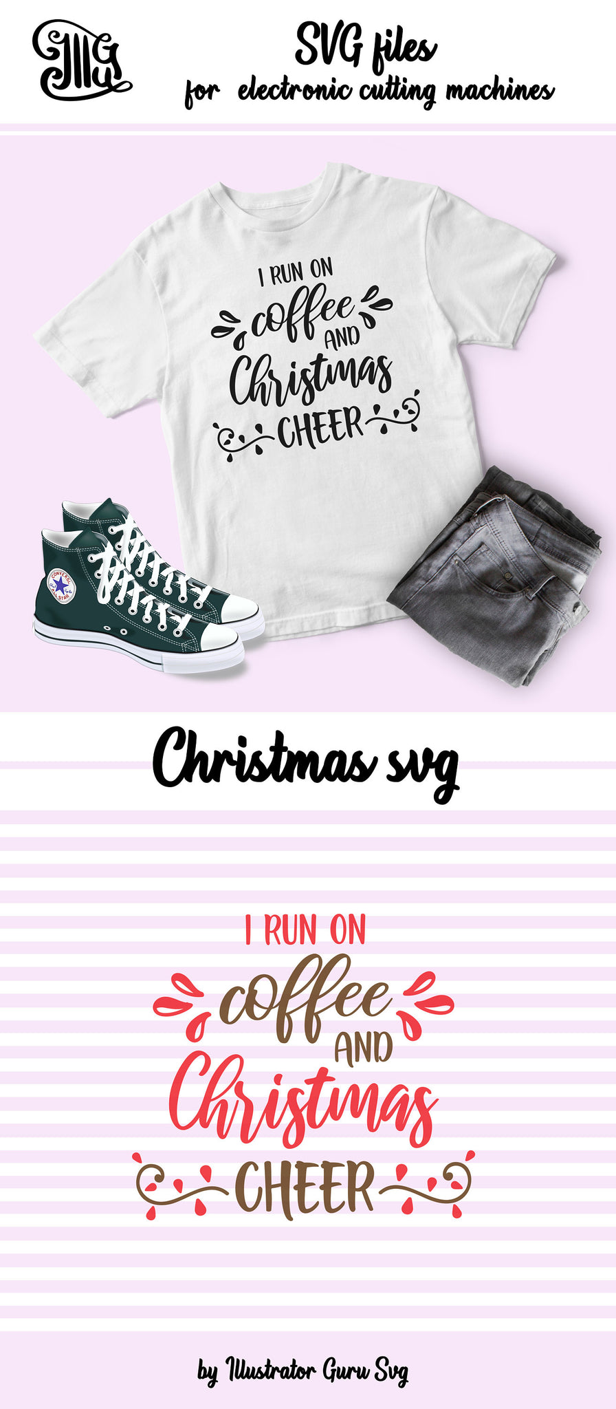 Download I run on coffee and Christmas cheer SVG, Christmas coffee ...