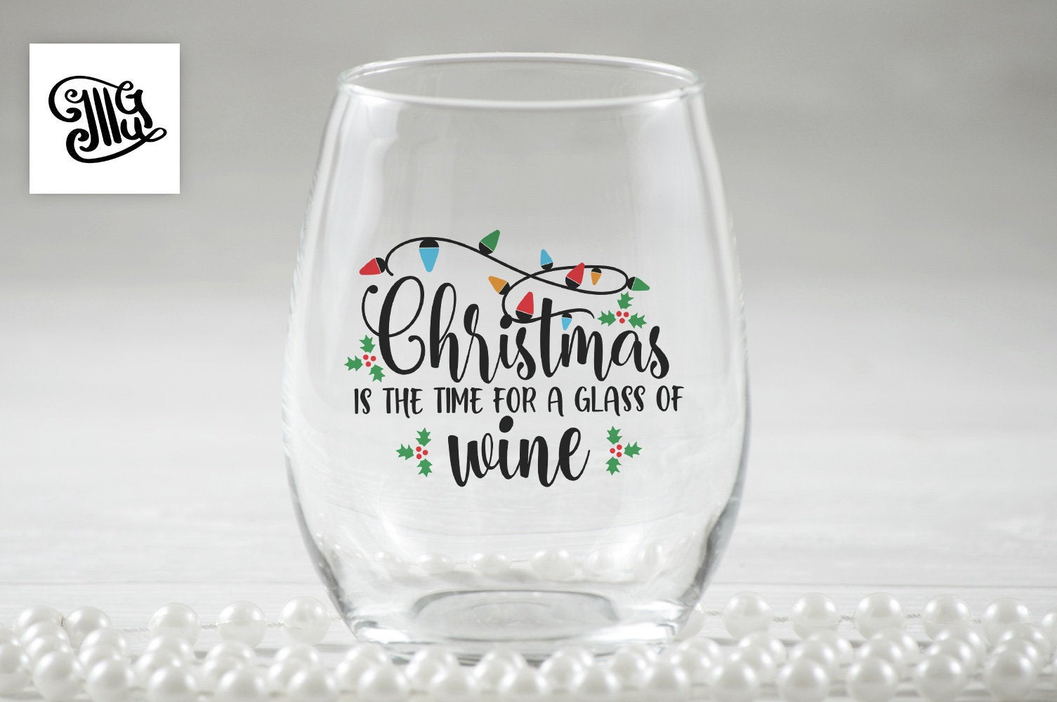 ugly christmas wine glass clipart free