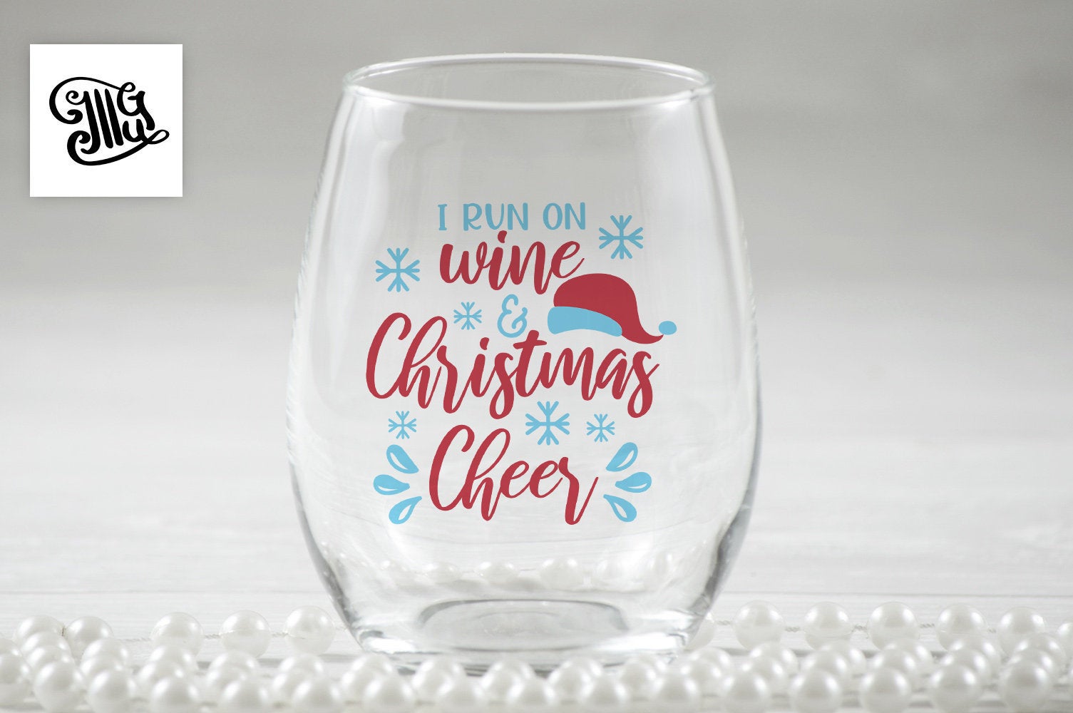 Download I Run On Wine And Christmas Cheer Svg Digital Files Christmas Wine G Illustrator Guru