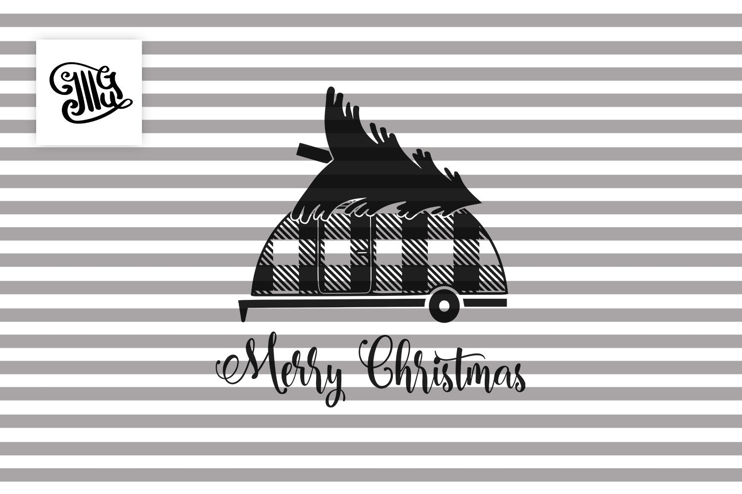 Download Merry Christmas Camper Svg with Buffalo Plaid Pattern ...