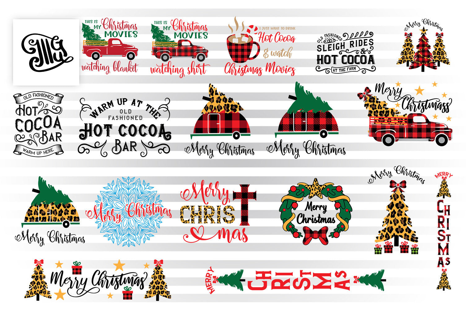 Download Christmas Sign Svg Cut Files Bufallo Plaid Clipart Red Truck With Ch Illustrator Guru