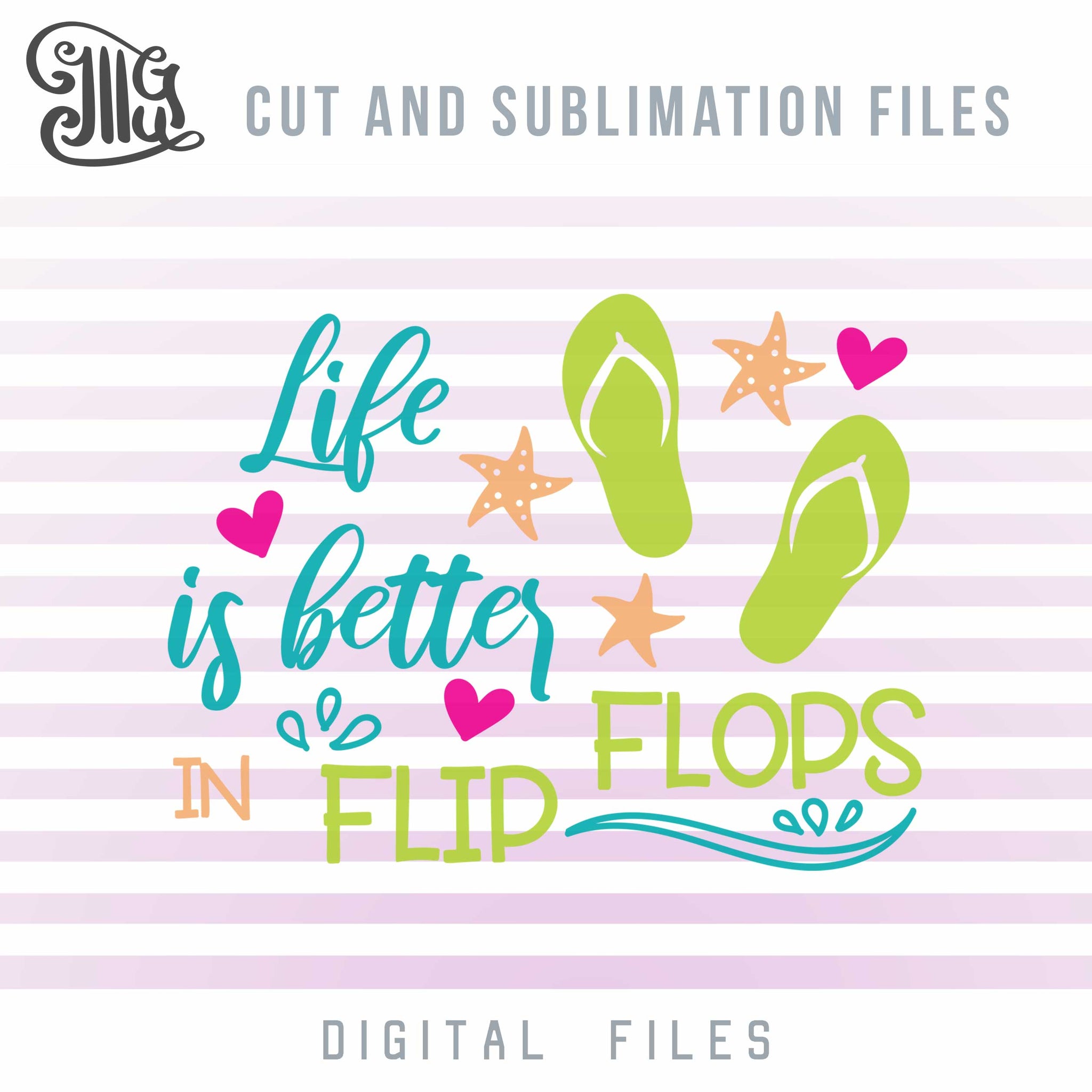 Flip Flops Svg Cut Files Beach Quotes Starfish Svg Heart Svg Wave Illustrator Guru