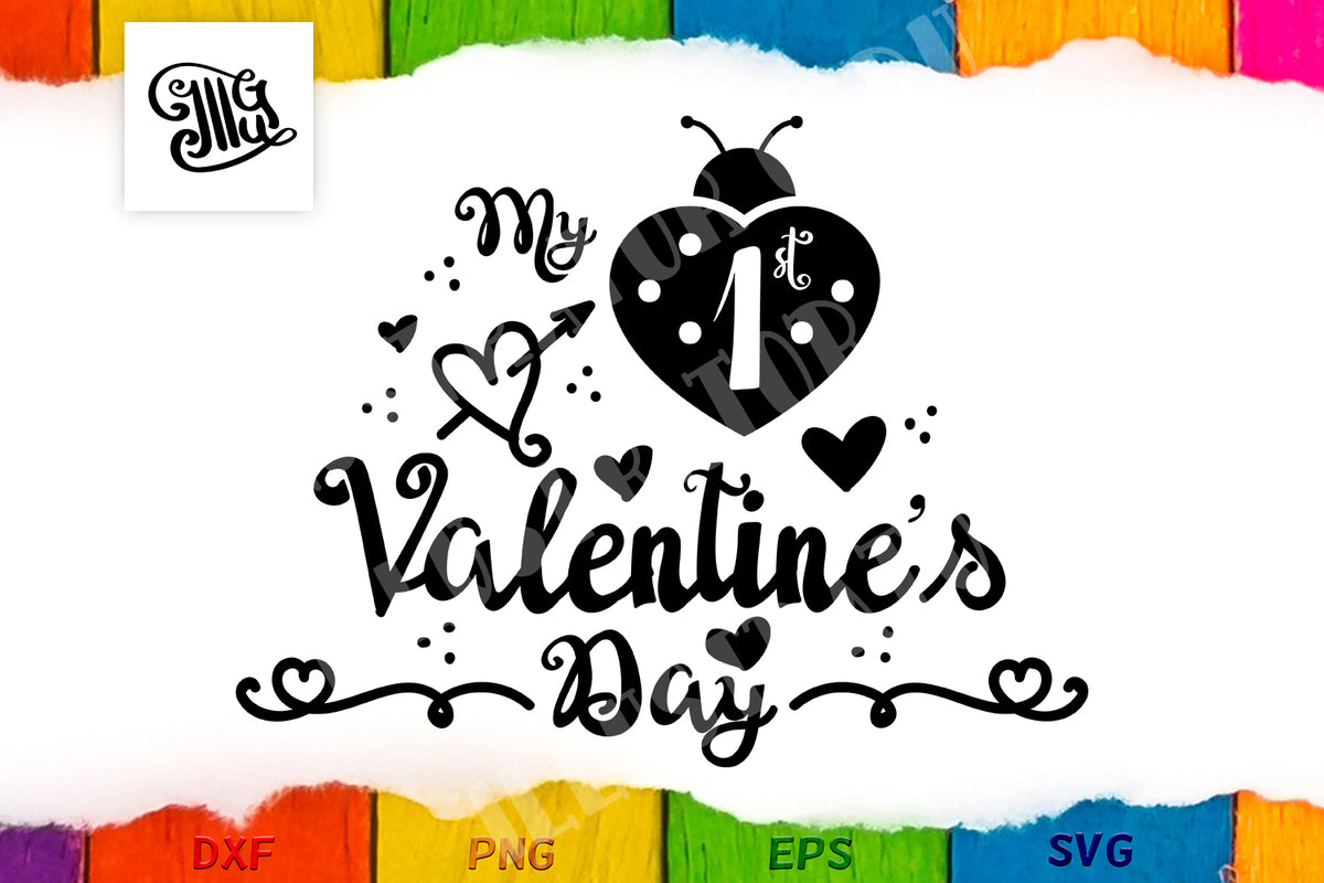 Download My first Valentine's Day svg for baby girls - Illustrator Guru