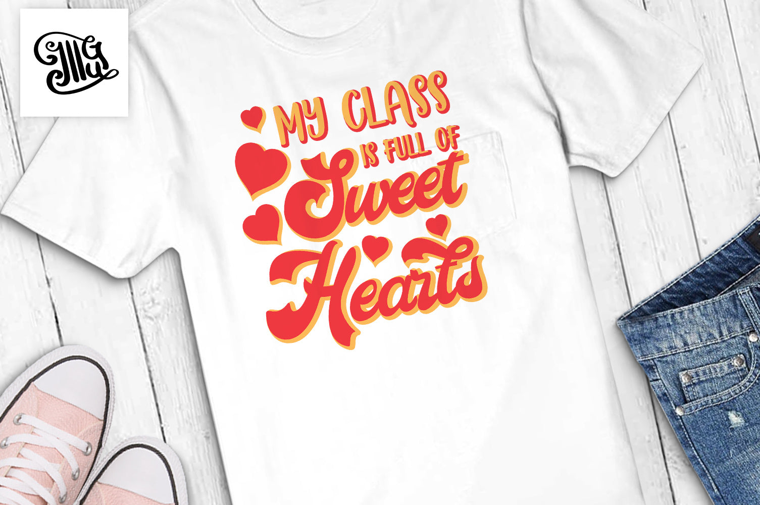 Download Teacher Valentine Svg My Class Is Full Of Sweethearts Illustrator Guru