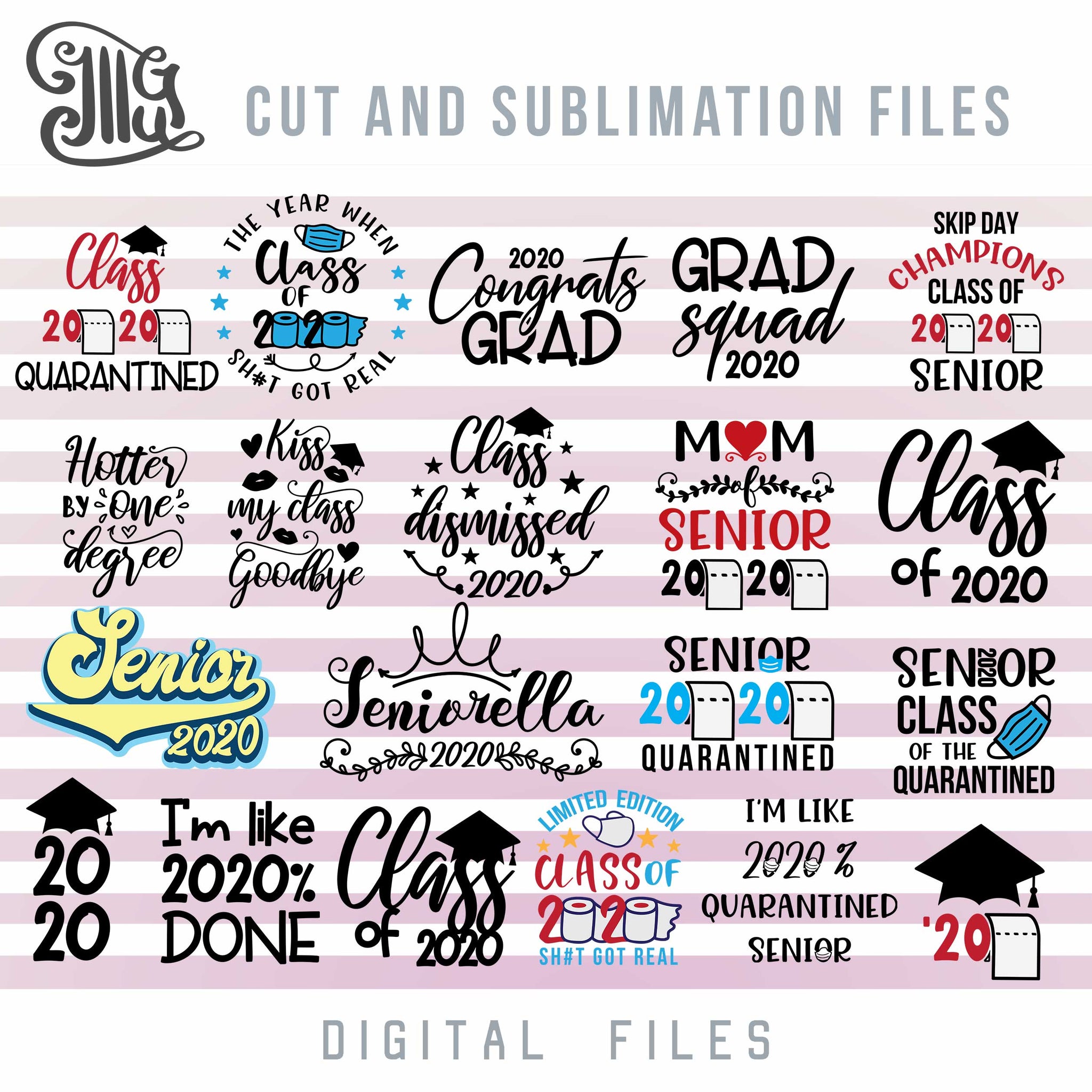 Download Quarantine Senior 2020 Svg Bundle Class Of 2020 Svg Cut Files Gradua Illustrator Guru