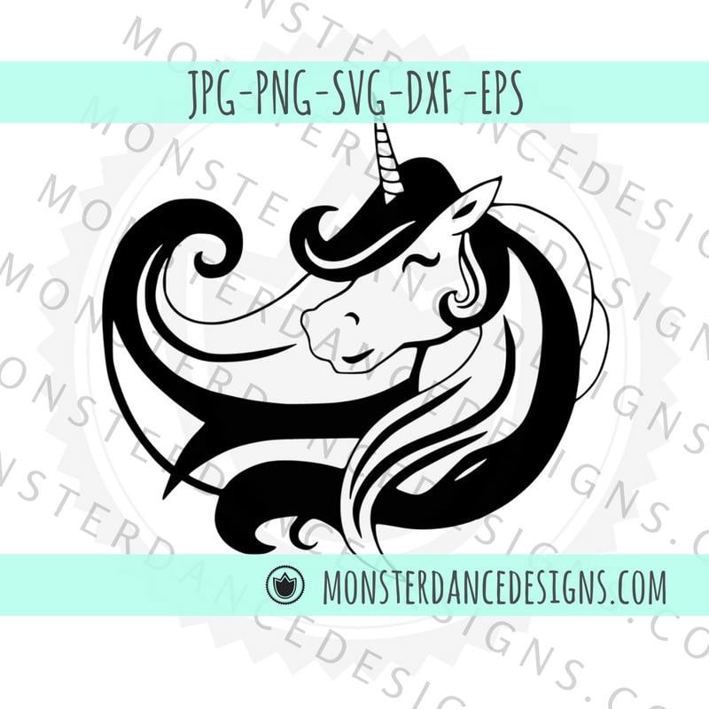 Download Unicorn Svg Dxf Stencil Decal Unicorn Head Clipart Cricut Silhou Monster Dance Designs