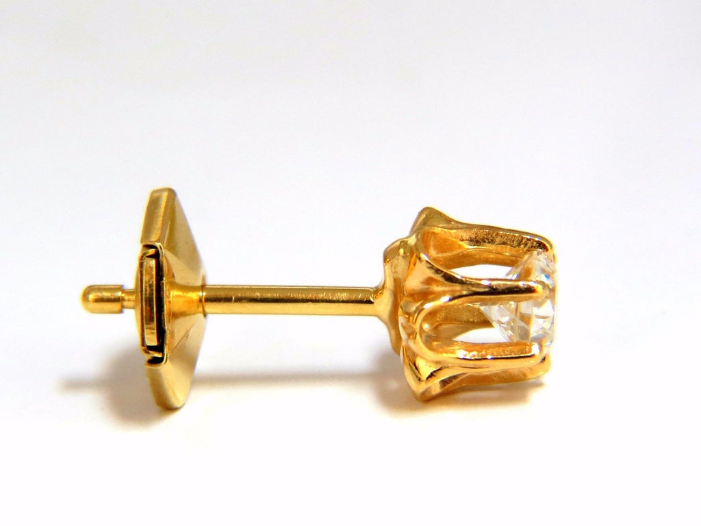 .50ct natural round single cut diamond stud earrings 14kt victorian ...